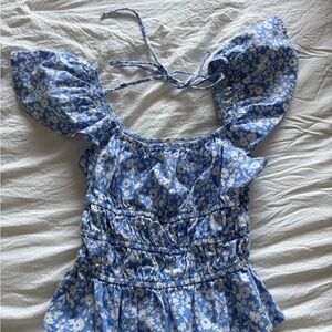 Altar'd State Blue Floral Top